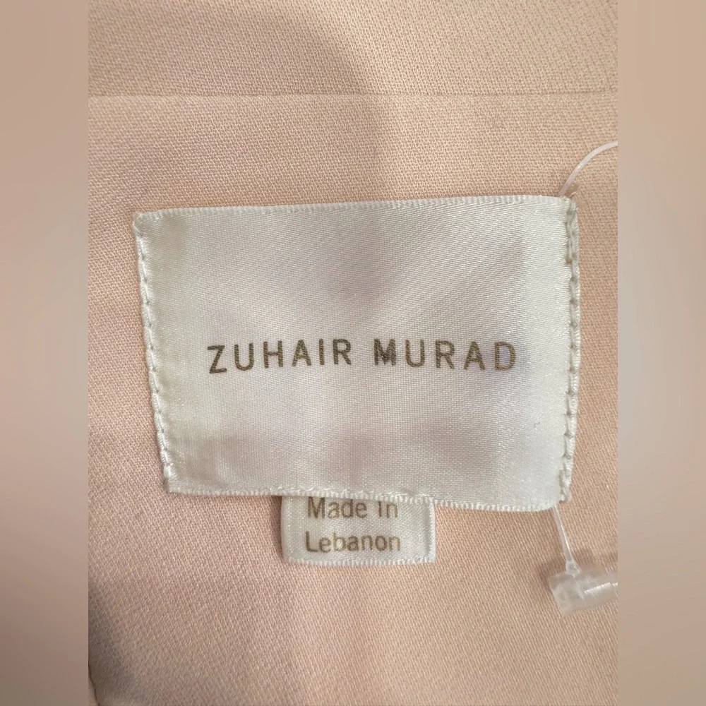 ZUHAIR MURAD Crystal-embellished draped cady gown Cream Maxi Dress